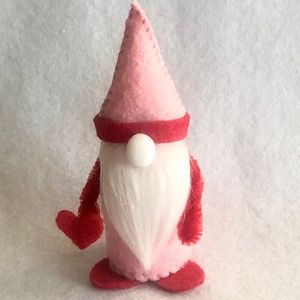 Love Gnome Art Doll felt hand-sewn